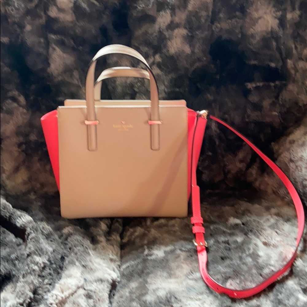 Gray and pink Kate Spade Crossbody